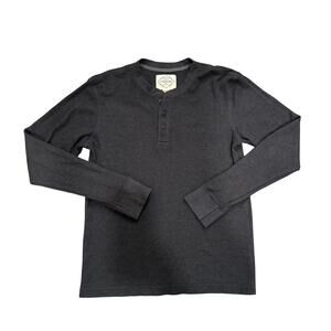 St. John’s Bay Men Gray Henley Long Sleeve Thermal Shirt Medium Layering Fall